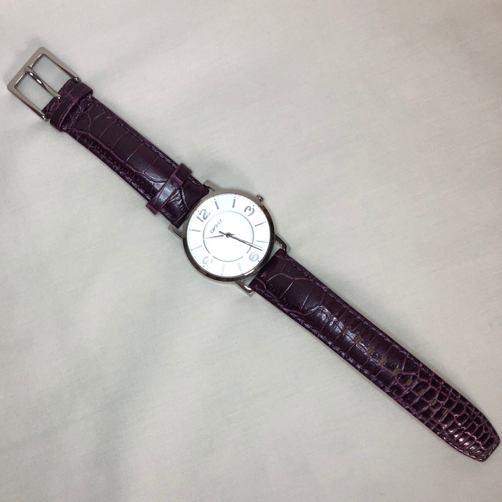 DKNY purple leather watch